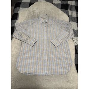 Turnbull & Asser Formal Dress Shirt Mens 19 48cm White Check Turnbulline